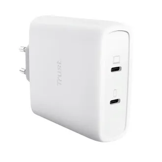 TRUST GaN MAXO 100W 2-portni polnilec USB-C, bela