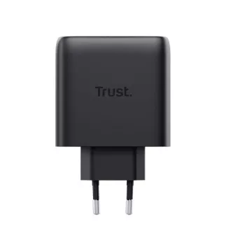 TRUST GaN MAXO 65W 2-portni polnilec USB-C, črn