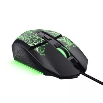 TRUST Miška GXT 113 Felox, žična USB, RGB, črna