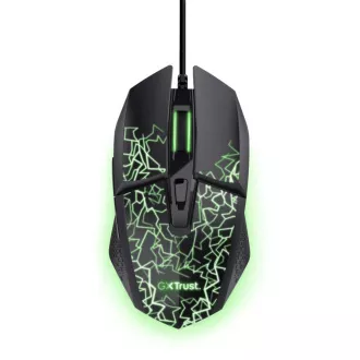TRUST Miška GXT 113 Felox, žična USB, RGB, črna