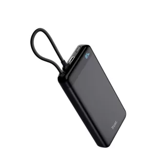 TRUST Powerbank Fiera, 20000 mAh, s kablom, 2x USB-C, črna