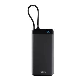 TRUST Powerbank Fiera, 20000 mAh, s kablom, 2x USB-C, črna