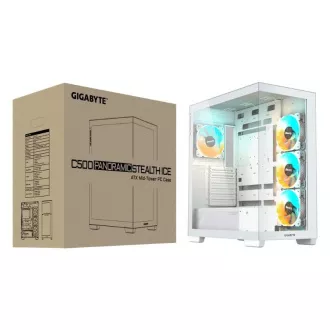Ohišje GIGABYTE GB-C500PI ST, Mid tower, 1xUSB-C 3.2, 2xUSB 3.0, 4x 120mm ARGB ventilator, belo
