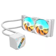 Vodni hladilnik GIGABYTE GAMING 240 ICE, 2x120mm, ARGB, LGA1851, AM5, bel