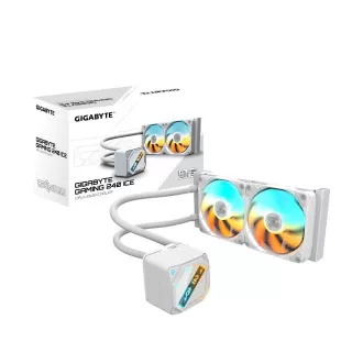 Vodni hladilnik GIGABYTE GAMING 240 ICE, 2x120mm, ARGB, LGA1851, AM5, bel