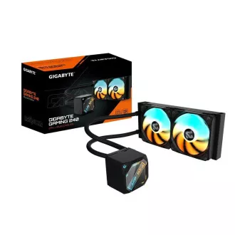 GIGABYTE Vodni hladilnik GAMING 240, 2x120mm, ARGB, LGA1851, AM5, črn