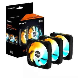 Ventilator GIGABYTE EZ CHAIN FAN 3-PACK, 3x120mm, črn