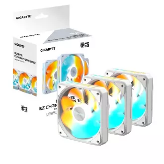 GIGABYTE ventilator EZ CHAIN RVS FAN 3-PACK, 3x120mm, bel