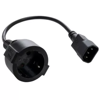 C-TECH kabel napajalnika C14 (M) -> schuko (F), 15 cm