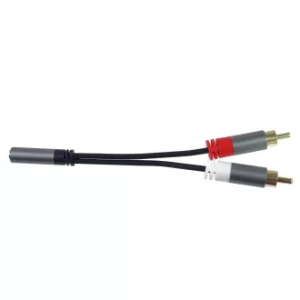 PremiumCord kabel HQ Jack 3,5 mm ženski - 2x CINCH moški 15 cm