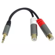 PremiumCord kabel HQ Jack 3,5 mm moški - 2x CINCH ženski 15 cm
