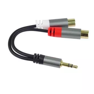 PremiumCord kabel HQ Jack 3,5 mm moški - 2x CINCH ženski 15 cm
