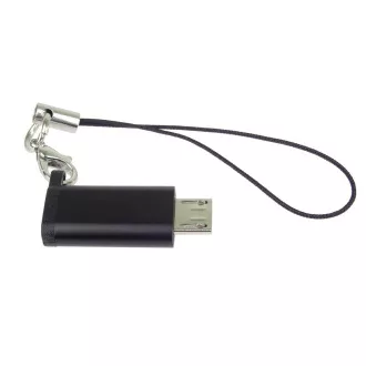 PremiumCord Adapter USB-C ženska - USB 2.0 Micro-B/male, črn z zanko za obešanje