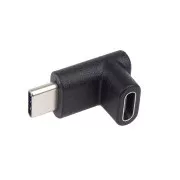 PremiumCord Adapter USB-C z USB-C, ukrivljen za 90°