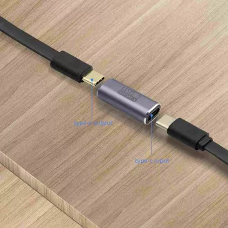 PremiumCord 40Gb/s aluminijast USB-C ženskega spola - USB-C ženski priključek