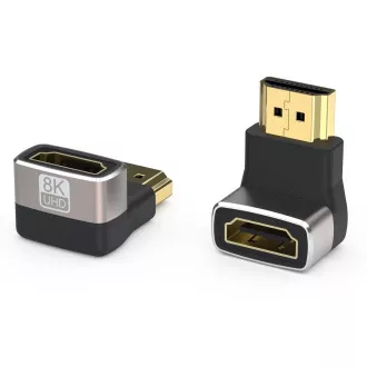 PREMIUMCORD Adapterski priključek 8K HDMI A - HDMI A, F/M, 90° desni kot
