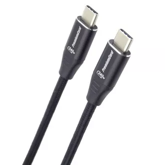 PREMIUMCORD Kabel USB-C M/M, 240W 480Mbps, črna bombažna pletenica, 0, 5m