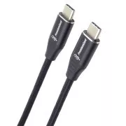 PREMIUMCORD Kabel USB-C M/M, 240W 480Mbps, črna bombažna pletenica, 2m