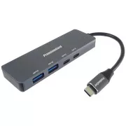 PREMIUMCORD Razdelilnik USB-C na 2x USB 3.2 Type-C  2x USB 3.2, 5G SuperSpeed, aluminij