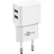 Goobay Napajalnik in adapter za polnjenje 230V na 2x USB, max.2, 4A, bel