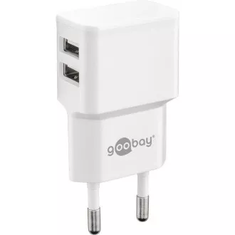 Goobay Napajalnik in adapter za polnjenje 230V na 2x USB, max.2, 4A, bel