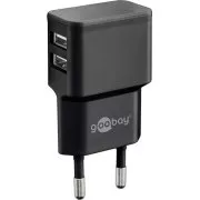 Goobay Napajalnik in polnilni adapter 230V na 2x USB, max.2, 4A, črn