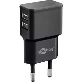 Goobay Napajalnik in polnilni adapter 230V na 2x USB, max.2, 4A, črn