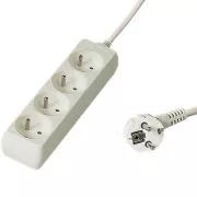 PREMIUMCORD Podaljševalni kabel 230V, 3 m, 4 vtičnice, bel