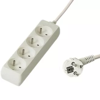 PREMIUMCORD Podaljševalni kabel 230V, 3 m, 4 vtičnice, bel