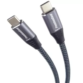 PREMIUMCORD Kabel USB-C (USB 3.2 Gen2x2, 5A, 100W, 20Gbit/s) 3m, siv