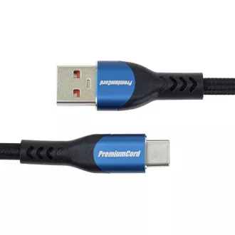 PREMIUMCORD Kabel USB-C na USB 2.0, polnilni, 5A, 1m