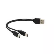 PREMIUMCORD Polnilni kabel USB 2.0, 2xUSB-C na USB, 15 cm, črn