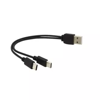 PREMIUMCORD Polnilni kabel USB 2.0, 2xUSB-C na USB, 15 cm, črn