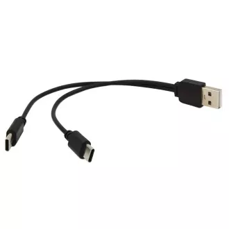PREMIUMCORD Polnilni kabel USB 2.0, 2xUSB-C na USB, 15 cm, črn