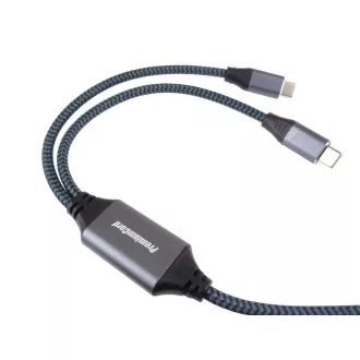 PREMIUMCORD Polnilni kabel USB-C, 2xUSB-C na USB-C, 100 W, 1 m, črn