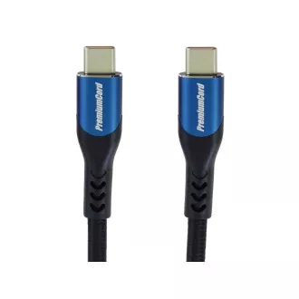 PremiumCord Kabel USB-C (USB 3.2 GEN 2x2, 5A, 100W, 20Gbit/s) 0, 5m, bombažna pletenica