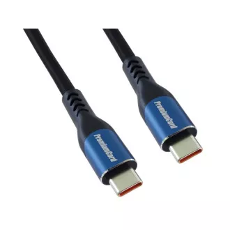 PremiumCord Kabel USB-C (USB 3.2 GEN 2x2, 5A, 100W, 20Gbit/s) 0, 5m, bombažna pletenica