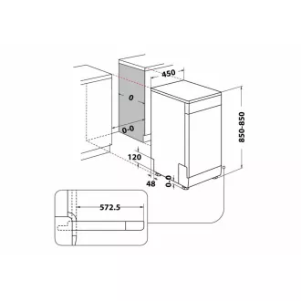 Whirlpool WSFO 3O34 PF X Prostostoječi pomivalni stroj