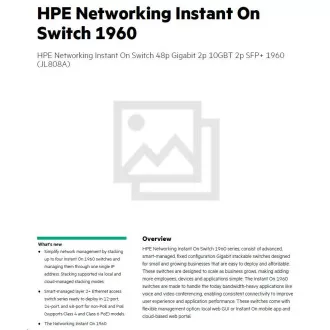 HPE Networking Instant On Switch 48p Gigabit 2p 10GBT 2p SFP  1960 (JL808A)