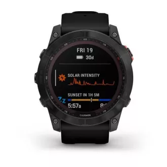 Garmin fenix 7X Solar, sivo-črni silikonski trak, EU