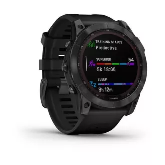 Garmin fenix 7X Solar, sivo-črni silikonski trak, EU