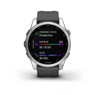 Garmin fenix 7s Glass, srebrn/grafitni silikonski trak, EU Garmin fenix 7s Glass, srebrn/grafitni silikonski trak, EU