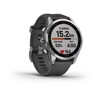 Garmin fenix 7s Glass, srebrn/grafitni silikonski trak, EU Garmin fenix 7s Glass, srebrn/grafitni silikonski trak, EU