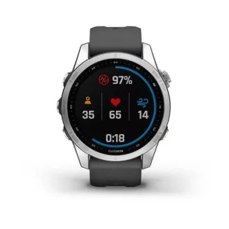 Garmin fenix 7s Glass, srebrn/grafitni silikonski trak, EU Garmin fenix 7s Glass, srebrn/grafitni silikonski trak, EU