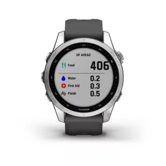 Garmin fenix 7s Glass, srebrn/grafitni silikonski trak, EU Garmin fenix 7s Glass, srebrn/grafitni silikonski trak, EU