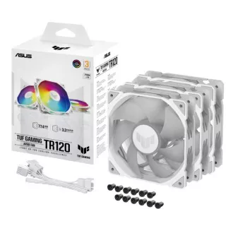 Ventilator ASUS TUF GAMING TR120 ARGB, 3x120 mm, bele barve