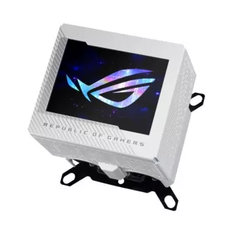ASUSov vodni blok CPU ROG RYUJIN III WB, 3,5-palčni LCD zaslon, bel