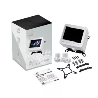 ASUSov vodni blok CPU ROG RYUJIN III WB, 3,5-palčni LCD zaslon, bel