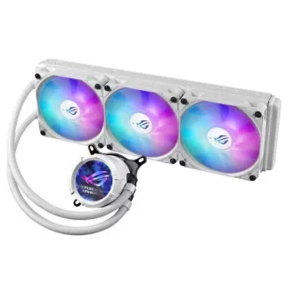 ASUS CPU vodni hladilnik AIO ROG STRIX LC III 360 ARGB LCD WHITE, 3x120mm, LCD zaslon, LGA1851, AM5, bela