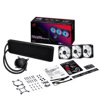ASUS CPU vodni hladilnik AIO ROG STRIX LC III 360 ARGB LCD, 3x120mm, LCD zaslon, LGA1851, AM5, črna
